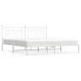 Estructura de cama de metal con cabecero blanco 193x203 cm de vidaXL, Camas y somieres - Ref: Foro24-353592, Precio: 106,71 €...