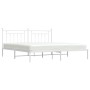 Bettgestell aus Metall mit weißem Kopfteil 193x203 cm von vidaXL, Betten und Lattenroste - Ref: Foro24-353592, Preis: 108,20 ...