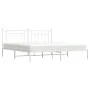 Estructura de cama de metal con cabecero blanco 193x203 cm de vidaXL, Camas y somieres - Ref: Foro24-353592, Precio: 106,71 €...