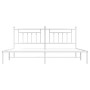 Bettgestell aus Metall mit weißem Kopfteil 193x203 cm von vidaXL, Betten und Lattenroste - Ref: Foro24-353592, Preis: 108,20 ...