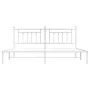 Estructura de cama de metal con cabecero blanco 193x203 cm de vidaXL, Camas y somieres - Ref: Foro24-353592, Precio: 106,71 €...