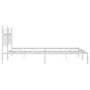 Estructura de cama de metal con cabecero blanco 193x203 cm de vidaXL, Camas y somieres - Ref: Foro24-353592, Precio: 106,71 €...