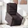 Sillón masaje eléctrico reclinable elevable tela marrón oscuro