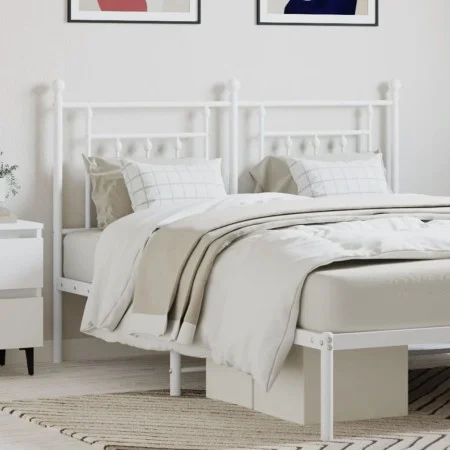 White metal headboard 140 cm by vidaXL, Headboards and footboards - Ref: Foro24-353619, Price: 49,04 €, Discount: %