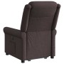 Sillón masaje eléctrico reclinable elevable tela marrón oscuro