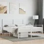 Estructura cama metal con cabecero y estribo blanco 140x200 cm de vidaXL, Camas y somieres - Ref: Foro24-352387, Precio: 86,0...