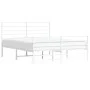 Metal bed frame with headboard and white footboard 140x200 cm by vidaXL, Beds and slatted bases - Ref: Foro24-352387, Price: ...