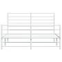 Estructura cama metal con cabecero y estribo blanco 140x200 cm de vidaXL, Camas y somieres - Ref: Foro24-352387, Precio: 86,0...