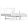Metal bed frame with headboard and white footboard 140x190 cm by vidaXL, Beds and slatted bases - Ref: Foro24-353604, Price: ...