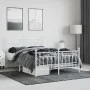 Metal bed frame with headboard and white footboard 140x190 cm by vidaXL, Beds and slatted bases - Ref: Foro24-353604, Price: ...