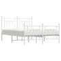 Metal bed frame with headboard and white footboard 140x190 cm by vidaXL, Beds and slatted bases - Ref: Foro24-353604, Price: ...