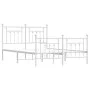 Metal bed frame with headboard and white footboard 140x190 cm by vidaXL, Beds and slatted bases - Ref: Foro24-353604, Price: ...