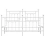 Metal bed frame with headboard and white footboard 140x190 cm by vidaXL, Beds and slatted bases - Ref: Foro24-353604, Price: ...