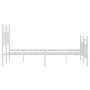 Metal bed frame with headboard and white footboard 140x190 cm by vidaXL, Beds and slatted bases - Ref: Foro24-353604, Price: ...