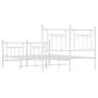 Metal bed frame with headboard and white footboard 140x190 cm by vidaXL, Beds and slatted bases - Ref: Foro24-353604, Price: ...