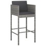 Garden table and high stools and cushions 7 pieces gray PE rattan by vidaXL, Garden sets - Ref: Foro24-3200665, Price: 649,64...