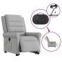 Sillón de masaje eléctrico reclinable elevable tela gris nube