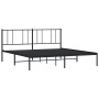 Estructura de cama con cabecero metal negro 180x200 cm de vidaXL, Camas y somieres - Ref: Foro24-352484, Precio: 124,76 €, De...