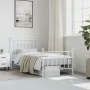 Estructura cama metal con cabecero y pie cama blanca 90x200 cm de vidaXL, Camas y somieres - Ref: Foro24-353597, Precio: 89,7...