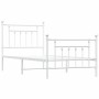 Estructura cama metal con cabecero y pie cama blanca 90x200 cm de vidaXL, Camas y somieres - Ref: Foro24-353597, Precio: 87,0...