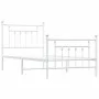 Estructura cama metal con cabecero y pie cama blanca 90x200 cm de vidaXL, Camas y somieres - Ref: Foro24-353597, Precio: 89,7...