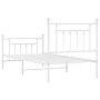 Estructura cama metal con cabecero y pie cama blanca 90x200 cm de vidaXL, Camas y somieres - Ref: Foro24-353597, Precio: 87,0...