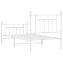 Estructura cama metal con cabecero y pie cama blanca 90x200 cm de vidaXL, Camas y somieres - Ref: Foro24-353597, Precio: 89,7...