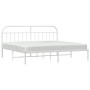 Bettgestell aus Metall mit weißem Kopfteil 193x203 cm von vidaXL, Betten und Lattenroste - Ref: Foro24-353690, Preis: 100,70 ...