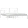 Metal bed frame with white headboard 193x203 cm by vidaXL, Beds and slatted bases - Ref: Foro24-353690, Price: 99,43 €, Disco...
