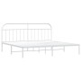 Bettgestell aus Metall mit weißem Kopfteil 193x203 cm von vidaXL, Betten und Lattenroste - Ref: Foro24-353690, Preis: 100,70 ...