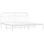 Metal bed frame with white headboard 193x203 cm by vidaXL, Beds and slatted bases - Ref: Foro24-353690, Price: 99,43 €, Disco...