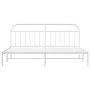 Metal bed frame with white headboard 193x203 cm by vidaXL, Beds and slatted bases - Ref: Foro24-353690, Price: 99,43 €, Disco...