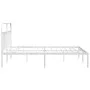 Metal bed frame with white headboard 193x203 cm by vidaXL, Beds and slatted bases - Ref: Foro24-353690, Price: 99,43 €, Disco...