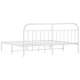 Bettgestell aus Metall mit weißem Kopfteil 193x203 cm von vidaXL, Betten und Lattenroste - Ref: Foro24-353690, Preis: 100,70 ...