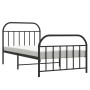 Bed frame with headboard and black metal footboard 100x200cm by vidaXL, Beds and slatted bases - Ref: Foro24-353648, Price: 8...