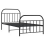 Bed frame with headboard and black metal footboard 100x200cm by vidaXL, Beds and slatted bases - Ref: Foro24-353648, Price: 8...