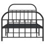 Bed frame with headboard and black metal footboard 100x200cm by vidaXL, Beds and slatted bases - Ref: Foro24-353648, Price: 8...