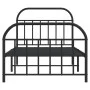 Bed frame with headboard and black metal footboard 100x200cm by vidaXL, Beds and slatted bases - Ref: Foro24-353648, Price: 7...