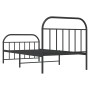 Bed frame with headboard and black metal footboard 100x200cm by vidaXL, Beds and slatted bases - Ref: Foro24-353648, Price: 8...