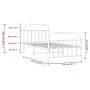 Bed frame with headboard and black metal footboard 100x200cm by vidaXL, Beds and slatted bases - Ref: Foro24-353648, Price: 7...