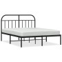 Bettgestell mit schwarzem Metallkopfteil 135x190 cm von vidaXL, Betten und Lattenroste - Ref: Foro24-353634, Preis: 118,56 €,...