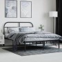 Bettgestell mit schwarzem Metallkopfteil 135x190 cm von vidaXL, Betten und Lattenroste - Ref: Foro24-353634, Preis: 118,56 €,...