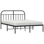 Bettgestell mit schwarzem Metallkopfteil 135x190 cm von vidaXL, Betten und Lattenroste - Ref: Foro24-353634, Preis: 118,56 €,...