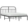 Estructura de cama con cabecero metal negro 135x190 cm de vidaXL, Camas y somieres - Ref: Foro24-353634, Precio: 116,32 €, De...