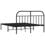 Bettgestell mit schwarzem Metallkopfteil 135x190 cm von vidaXL, Betten und Lattenroste - Ref: Foro24-353634, Preis: 118,56 €,...