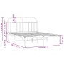 Bettgestell mit schwarzem Metallkopfteil 135x190 cm von vidaXL, Betten und Lattenroste - Ref: Foro24-353634, Preis: 118,56 €,...