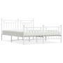 Metal bed frame with headboard and white footboard 180x200 cm by vidaXL, Beds and slatted bases - Ref: Foro24-353608, Price: ...