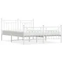 Metal bed frame with headboard and white footboard 180x200 cm by vidaXL, Beds and slatted bases - Ref: Foro24-353608, Price: ...