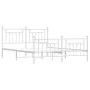 Metal bed frame with headboard and white footboard 180x200 cm by vidaXL, Beds and slatted bases - Ref: Foro24-353608, Price: ...