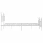 Metal bed frame with headboard and white footboard 180x200 cm by vidaXL, Beds and slatted bases - Ref: Foro24-353608, Price: ...